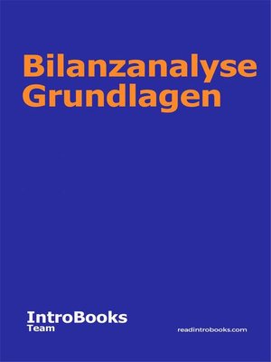 cover image of Bilanzanalyse Grundlagen